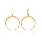 Almost Full Moon Textured Earrings - La Vitá Jewels