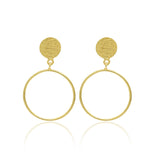Circle shape Texture Dangle Earrings