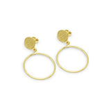 Circle shape Texture Dangle Earrings