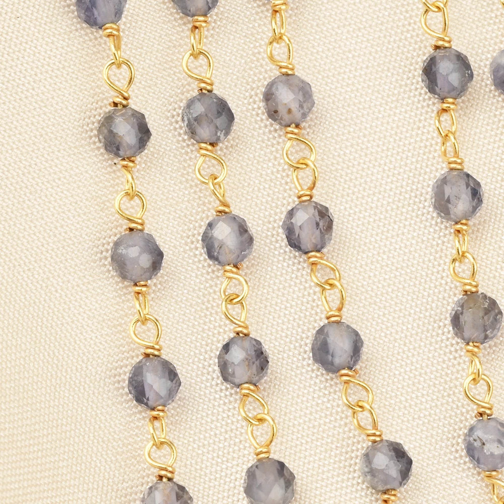 Victorian Flow Iolite Beads Earring - La Vitá Jewels