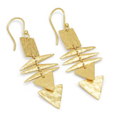 22k  Hammered Geometric Dangle Earrings