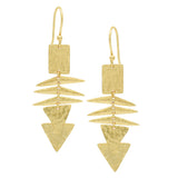 22k  Hammered Geometric Dangle Earrings