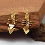 22k  Hammered Geometric Dangle Earrings