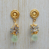 Labradorite and Chalcedony Dangle Earrings in