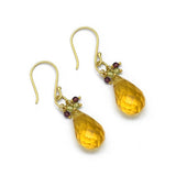 Citrine Garnet Peridot  Dangle Earrings