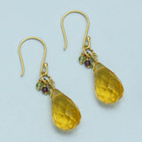 Citrine Garnet Peridot  Dangle Earrings