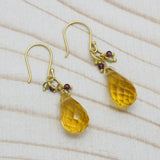 Citrine Garnet Peridot  Dangle Earrings