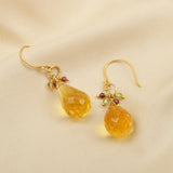 Citrine, Garnet and Peridot Dangle Earrings