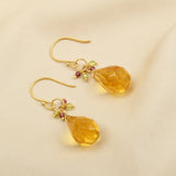 Citrine, Garnet and Peridot Dangle Earrings