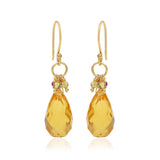 Citrine, Garnet and Peridot Dangle Earrings
