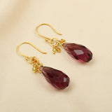 Citrine, Garnet and Peridot Dangle Earrings