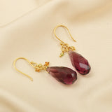 Citrine, Garnet and Peridot Dangle Earrings