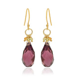 Citrine, Garnet and Peridot Dangle Earrings