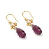 Citrine, Garnet and Peridot Dangle Earrings