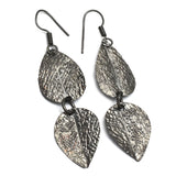 Black Rhodium Plated Leaf Shape Earrings