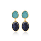 Blue Sapphire Aqua Chalcy Chunky Earring - La Vitá Jewels