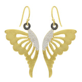 Gold Silver Black Rhodium Plated Butterfly Dangle Earrings