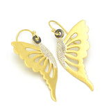 Gold Silver Black Rhodium Plated Butterfly Dangle Earrings