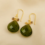 Green Tourmaline, Multi Beads Elegant Earrings