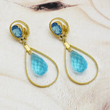 Celestial Blue Topaz Drop Earrings