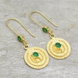 Green Onyx  Dangle Earrings