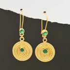 Green Onyx Dangle Earrings in Sterling Silver - La Vitá Jewels