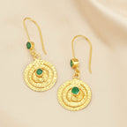 Green Onyx Dangle Earrings in Sterling Silver - La Vitá Jewels