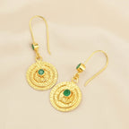 Green Onyx Dangle Earrings in Sterling Silver - La Vitá Jewels