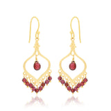 Garnet Fringe Dangle Earrings