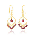 Majestic Garnet Gemstone Fringe Earring - La Vitá Jewels