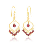 Majestic Garnet Gemstone Fringe Earring - La Vitá Jewels