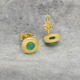 Green Onyx  Stud Earrings