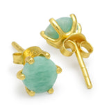 925 Silver  Amazonite and Garnet  Stud Earrings Women's