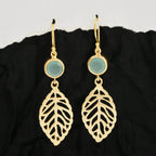 Feather Truth Aqua Chalcedony Earrings - La Vitá Jewels