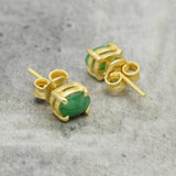 Green Onyx Stud Earrings