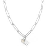 White Chalcedony Gemstone With Star Charms Pendant Necklaces