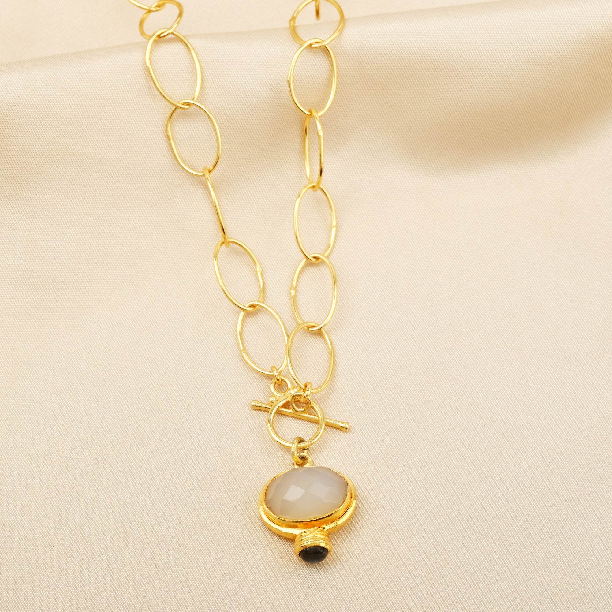 Rainbow and Labradorite Drop Necklaces - La Vitá Jewels
