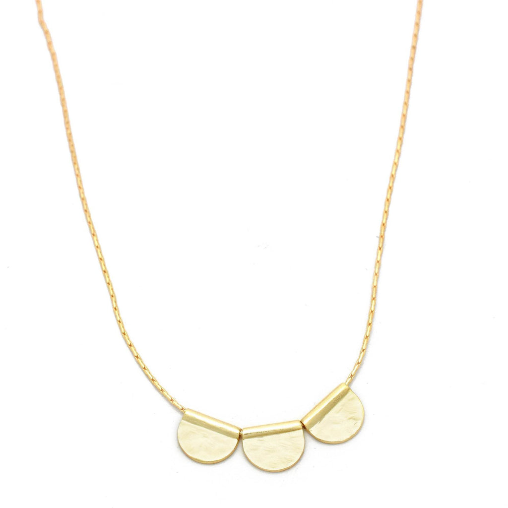Three Half Moon Hammered Necklaces - La Vitá Jewels