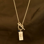 Black Onyx and Palm Tree Charm Necklace - La Vitá Jewels
