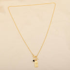 Black Onyx and Palm Tree Charm Necklace - La Vitá Jewels
