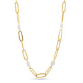 Baroque Pearl Link Chain Necklace