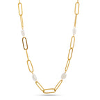 Baroque Pearl Link Chain Necklace