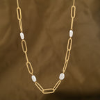 Baroque Pearl Link Chain Necklace