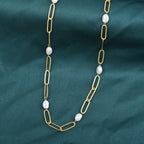 Baroque Pearl Link Chain Necklace