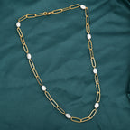 Baroque Pearl Link Chain Necklace