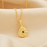 Green CZ Drop Shape Necklaces