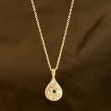 Green CZ Drop Shape Necklaces