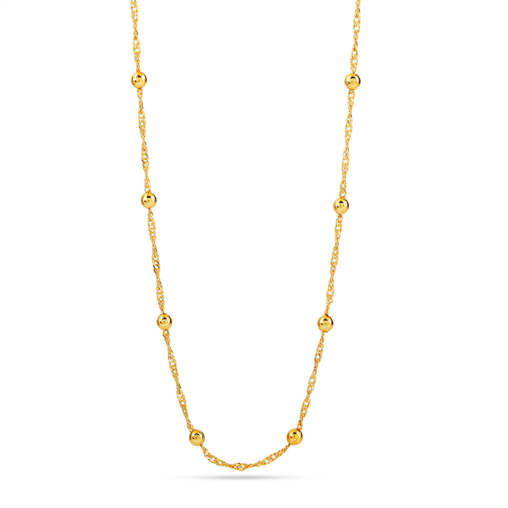 Gold Ball Station Chain Necklace