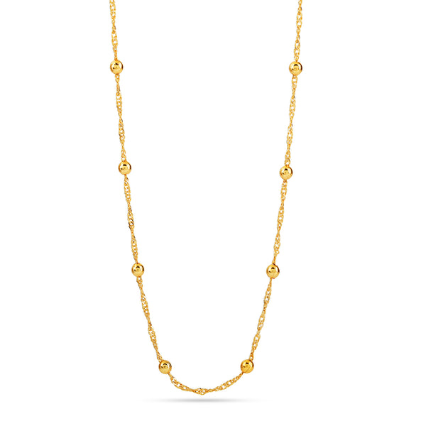 Gold Ball Station Chain Necklace