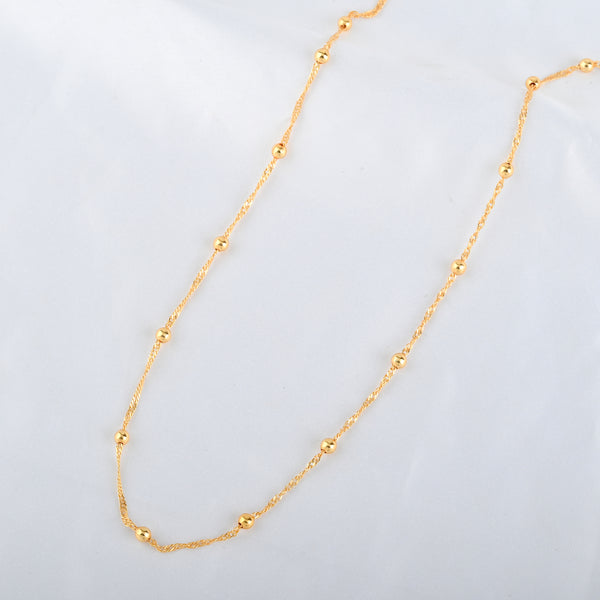 Gold Ball Station Chain Necklace